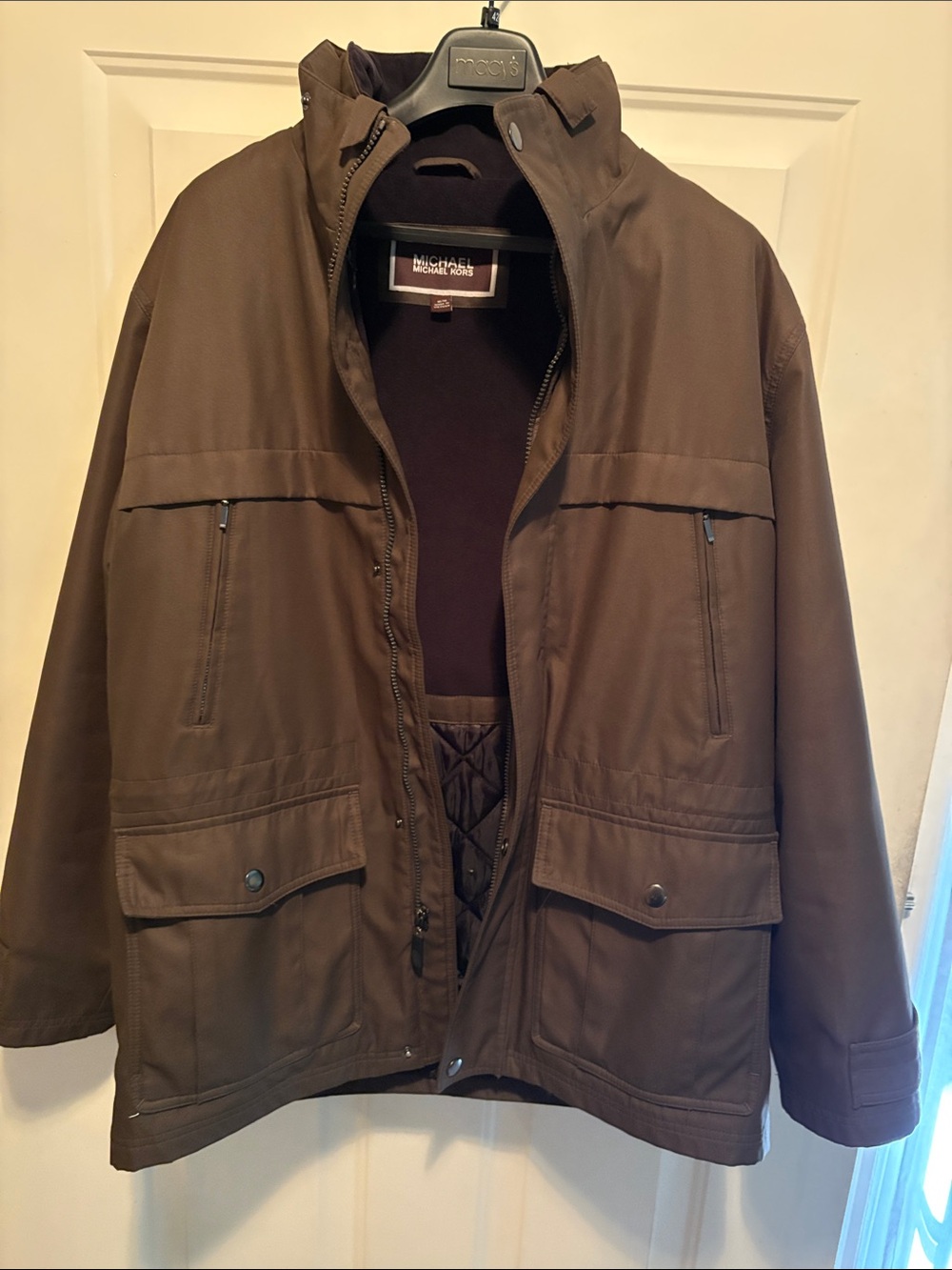 MICHAEL  MEN’S Michael Kors men's army green jacket with warm liner